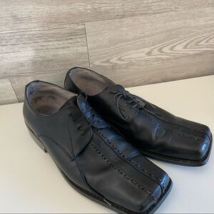 Roberto Rossi Italian Genuine Leather Square Toe Lace Up Dress Shoes Size 10.5M